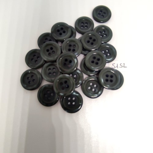 25 boutons en résine vert foncé - 18mm - tr5152