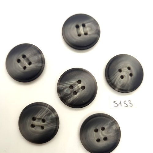 7 boutons en résine gris - 22mm - tr5153