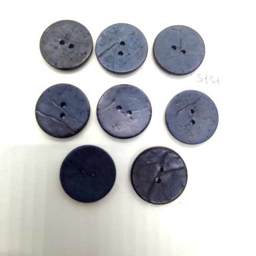 8 boutons en résine bleu foncé - 25mm - tr5151