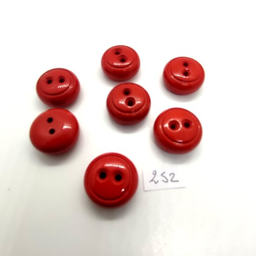7 boutons en résine marron / orange très foncé - 23mm - 252