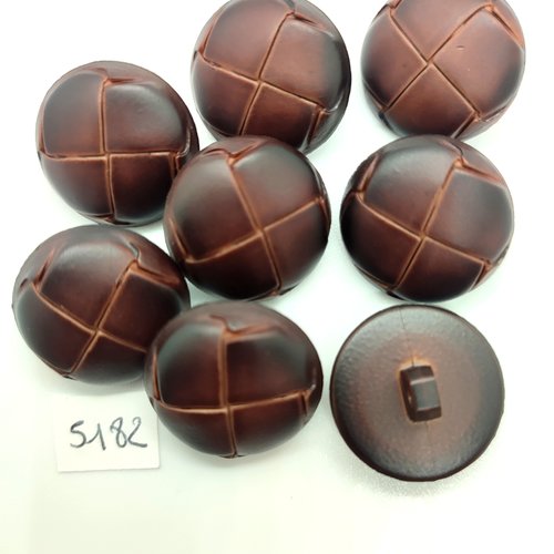 8 boutons en résine marron foncé - 23mm - tr5182