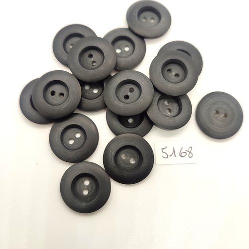 16 boutons en résine gris foncé - 18mm - tr5168