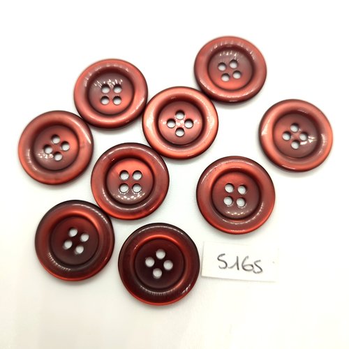 9 boutons en résine marron - 20mm - tr5165