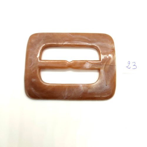 1 boucle de ceinture coulissante en résine beige - 46x60mm