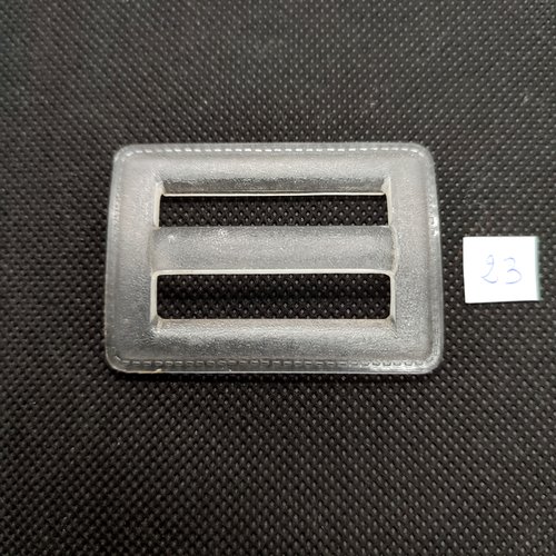 1 boucle de ceinture coulissante en résine transparent - 40x57mm