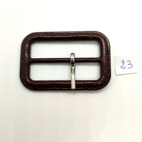 1 boucle de ceinture en résine marron foncé - 30x52mm