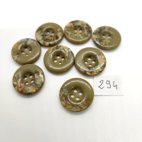 8 boutons en résine vert - 18mm - 294