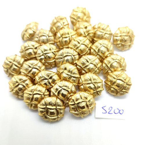 26 boutons en résine doré - 15mm - tr5200