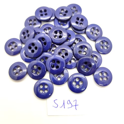 35 boutons en résine bleu foncé - 12mm - tr5197
