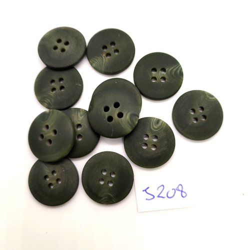 12 boutons en résine vert très foncé - 18mm - tr5208
