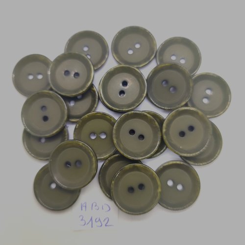 22 boutons en résine vert - 18mm - abd3192