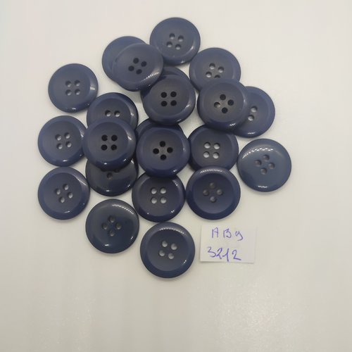 22 boutons en résine bleu foncé - 18mm - abd3212
