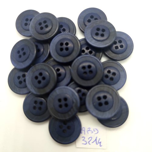 21 boutons en résine bleu foncé - 17mm - abd3214