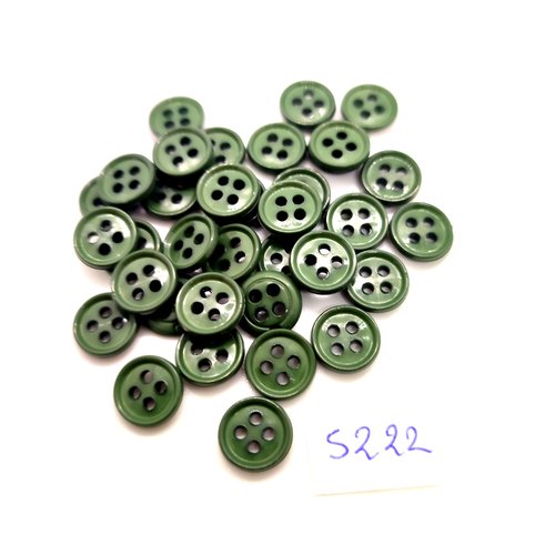 35 boutons en résine vert - 10mm - tr5222