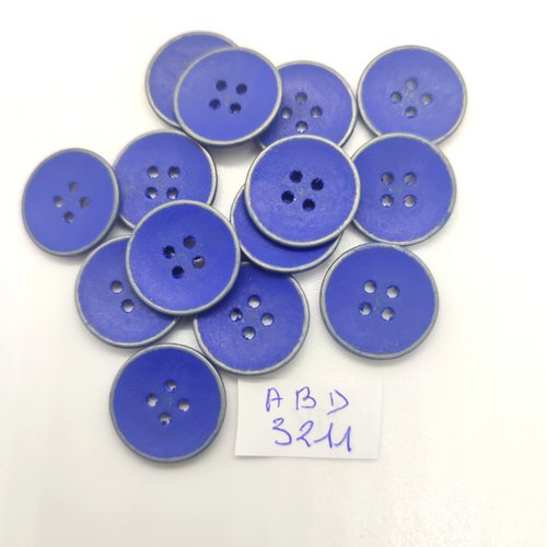 14 boutons en métal bleu - 16mm - abd3211