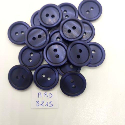 17 boutons en résine bleu foncé - 18mm - abd3215