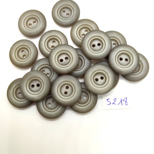 19 boutons en résine gris - 17mm - tr5218