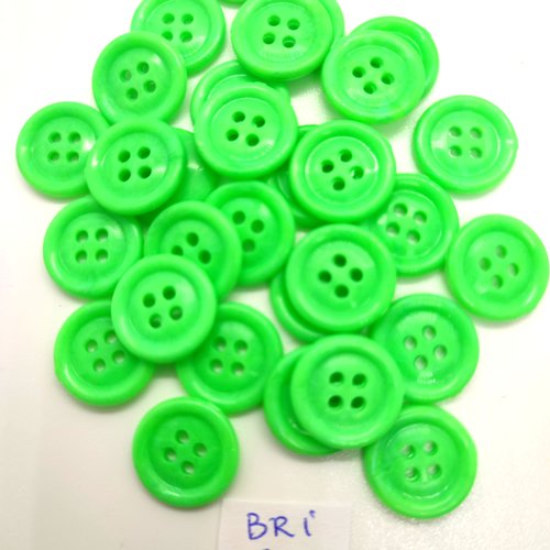 30 boutons en résine vert pomme - 15mm - bri55