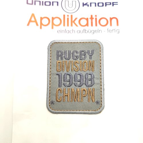 1 thermocollant / écusson à coudre gris - rugby 1998 - 4,5x62mm