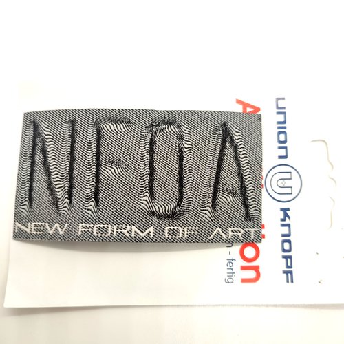 1 thermocollant / écusson à coudre gris - nfoa - 45x85mm