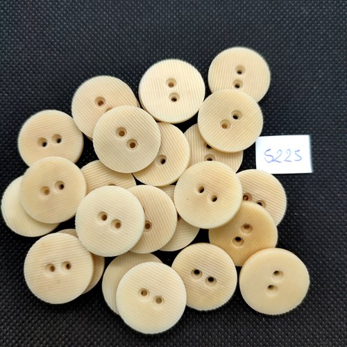 25 boutons en résine beige - 21mm - tr5225