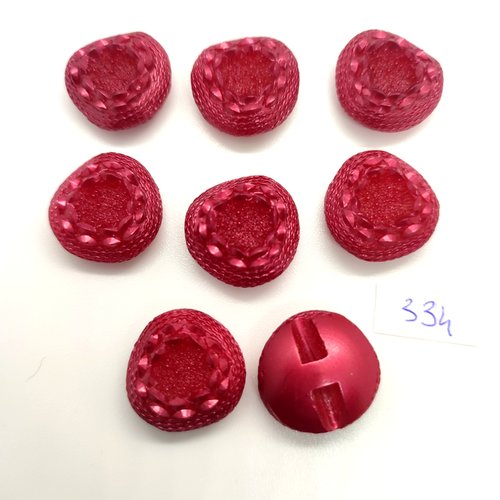 8 boutons en résine rouge - 19mm - 334