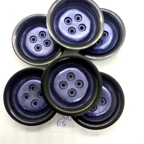 6 boutons en résine violet - 40mm - bri65