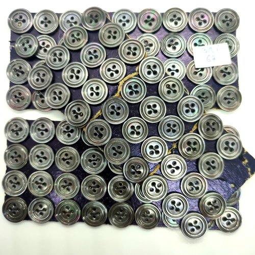 1 lot de 106 boutons en nacre gris - 13mm - bri67