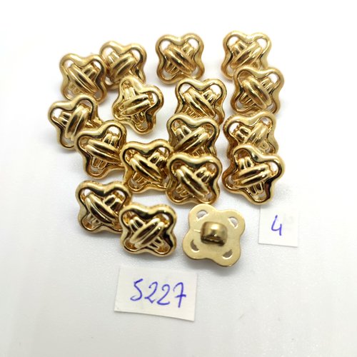 17 boutons en résine doré - 13x13mm - tr5227