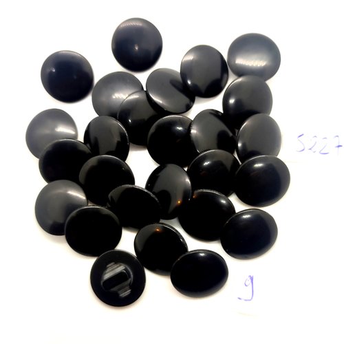 26 boutons en résine noir - 14mm - tr5227
