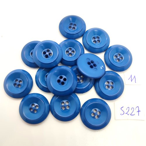 15 boutons en résine bleu - 18mm - tr5227