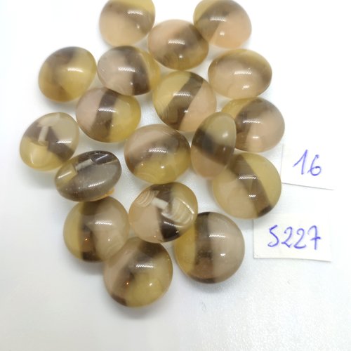 18 boutons en résine beige - 15mm - tr5227