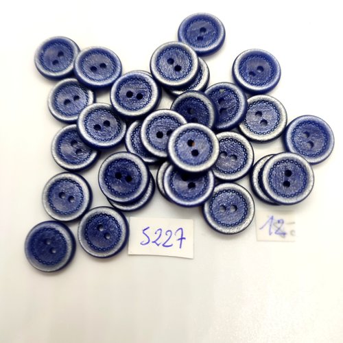 29 boutons en résine bleu - 14mm - tr5227