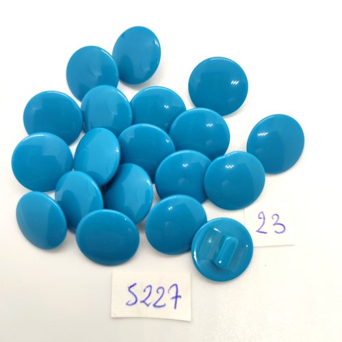 19 boutons en résine bleu - 14mm - tr5227