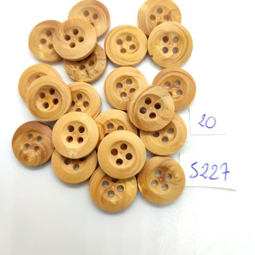 21 boutons en résine marron clair - 12mm - tr5227