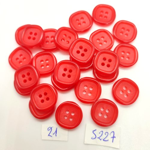 25 boutons en résine rouge - 14mm - tr5227