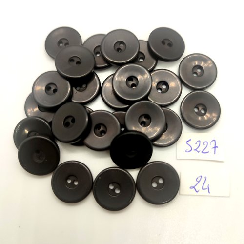 26 boutons en résine noir - 15mm - tr5227