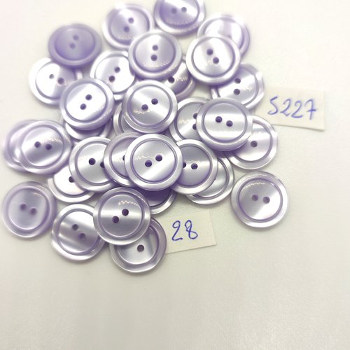 31 boutons en résine lilas - 14mm - tr5227