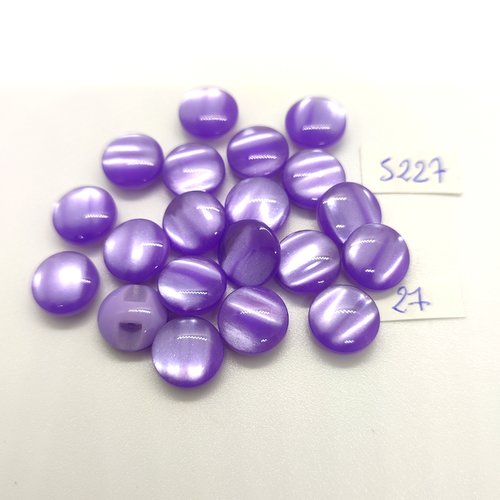 20 boutons en résine violet clair - 11mm - tr5227
