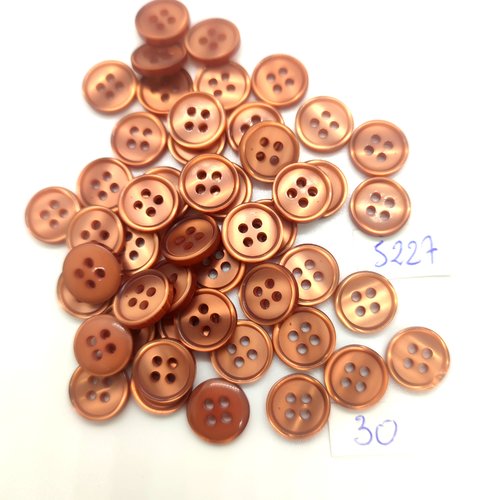 49 boutons en résine marron - 11mm - tr5227