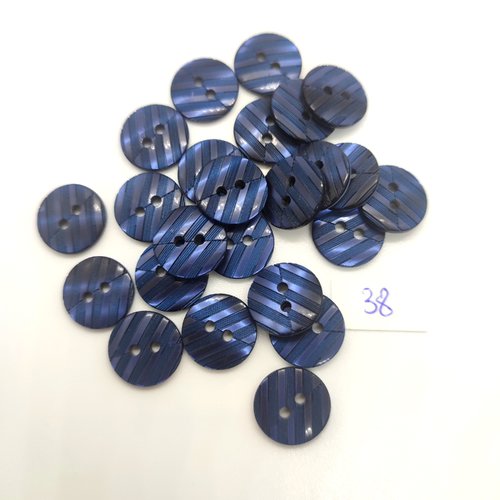 24 boutons en résine bleu - 14mm - tr5227