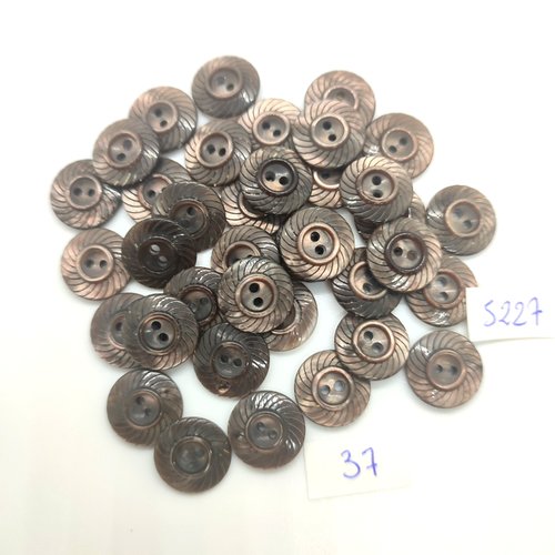 37 boutons en résine marron / taupe - 14mm - tr5227