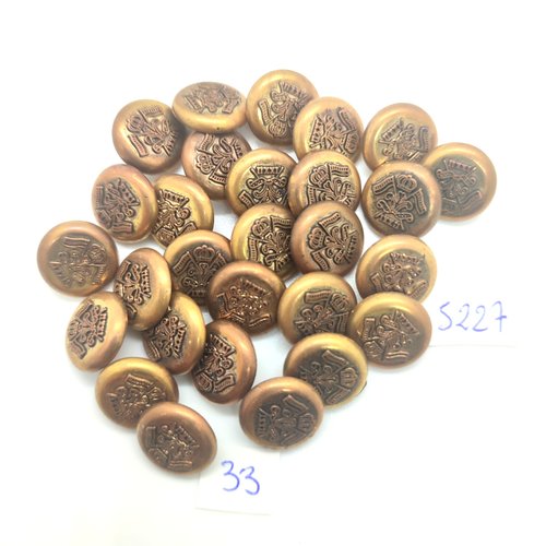 28 boutons en résine doré - 14mm - tr5227