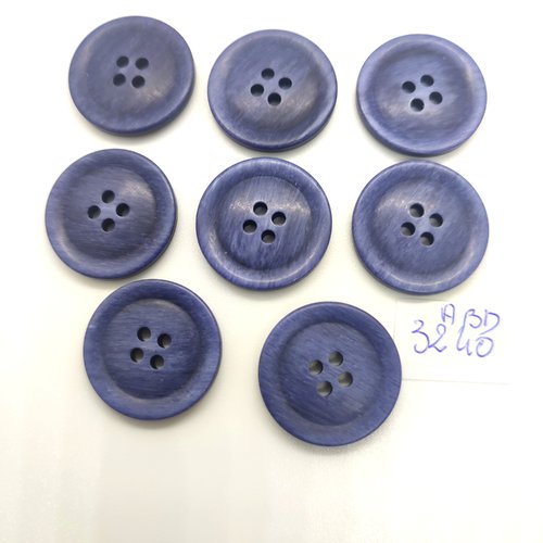 8 boutons en résine bleu - 22/23mm - abd3240