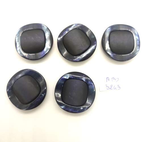 5 boutons en résine gris foncé - 30mm - abd3243