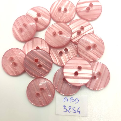 15 boutons en résine rose clair - 17mm  - abd3254
