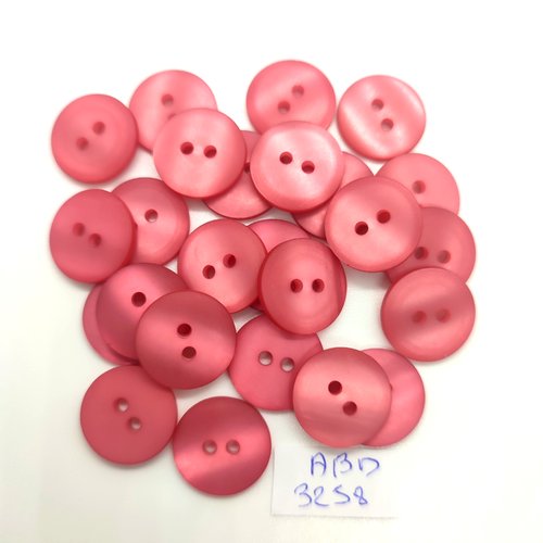 25 boutons en résine rose / fuchsia - 15mm  - abd3258