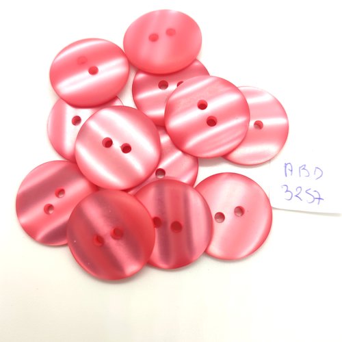 12 boutons en résine rose - 20mm  - abd3257