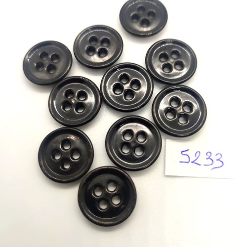 10 boutons en résine noir - 17mm - tr5233