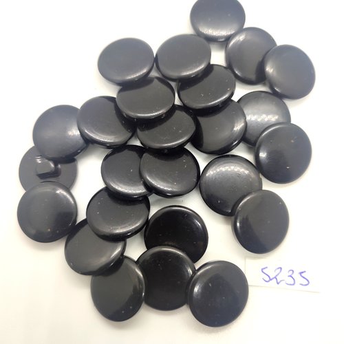 25 boutons en résine noir - 18mm - tr5235
